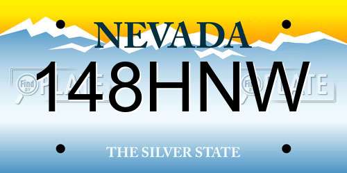 148HNW Nevada License Plate