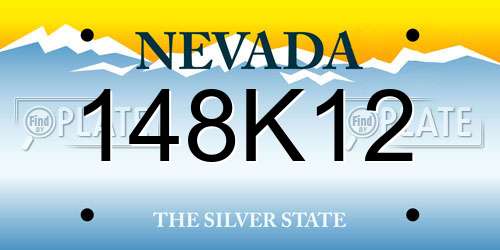 148K12 Nevada License Plate