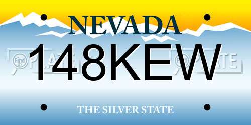 148KEW Nevada License Plate