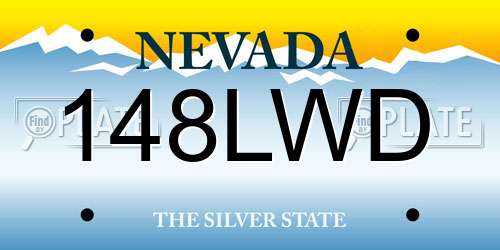 148LWD Nevada License Plate