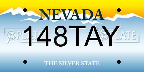 148TAY Nevada License Plate