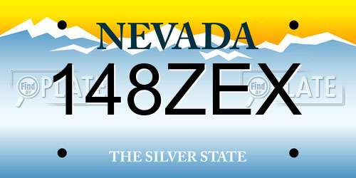 148ZEX Nevada License Plate