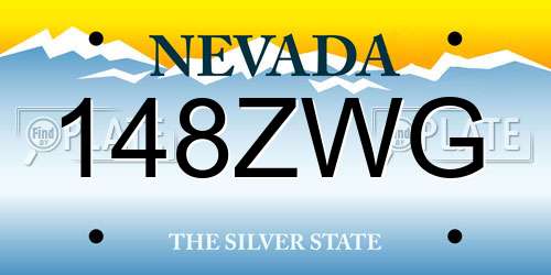 148ZWG Nevada License Plate