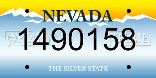 1490158 Nevada License Plate