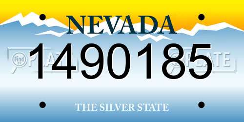 1490185 Nevada License Plate
