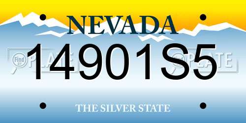 14901S5 Nevada License Plate