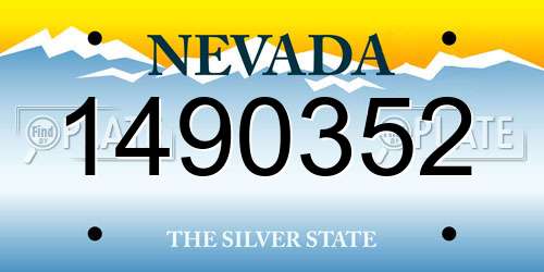 1490352 Nevada License Plate