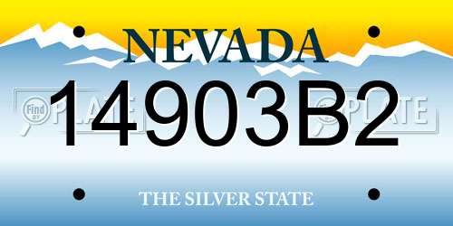 14903B2 Nevada License Plate