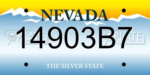 14903B7 Nevada License Plate