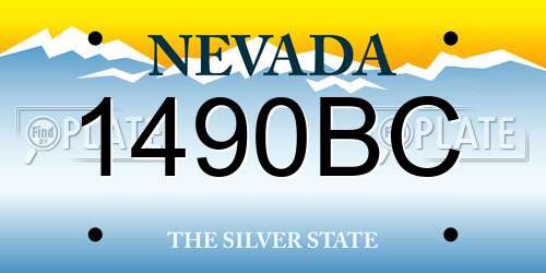 1490BC Nevada License Plate