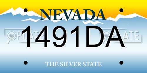 1491DA Nevada License Plate