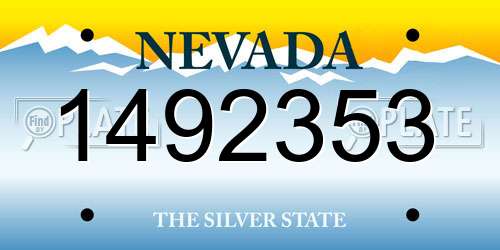 1492353 Nevada License Plate