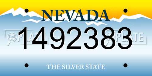 1492383 Nevada License Plate