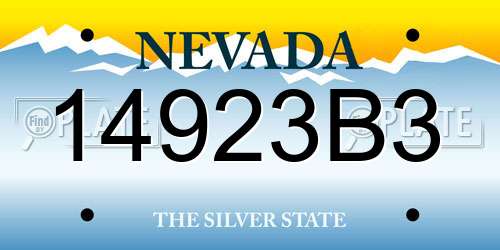 14923B3 Nevada License Plate