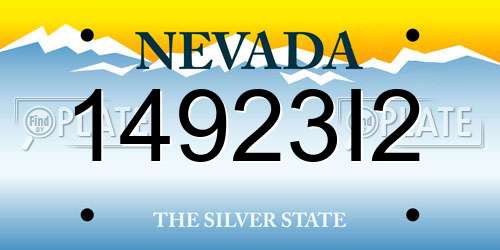 14923I2 Nevada License Plate