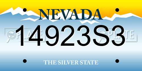 14923S3 Nevada License Plate