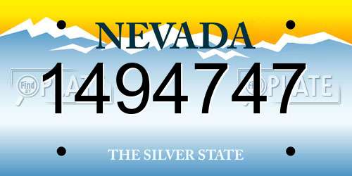 1494747 Nevada License Plate