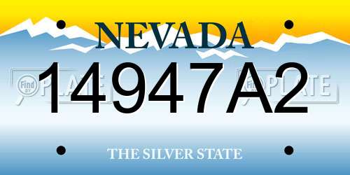 14947A2 Nevada License Plate