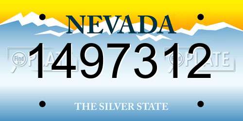 1497312 Nevada License Plate