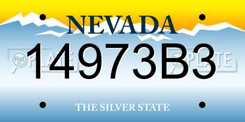 14973B3 Nevada License Plate