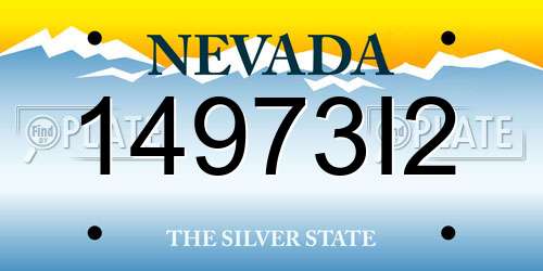 14973I2 Nevada License Plate