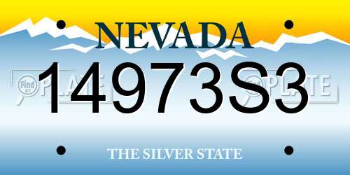 14973S3 Nevada License Plate