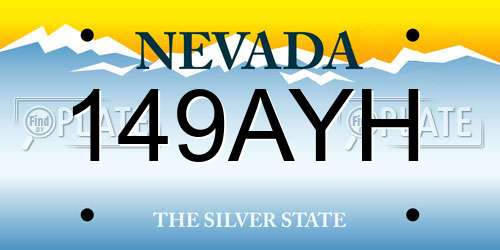 149AYH Nevada License Plate