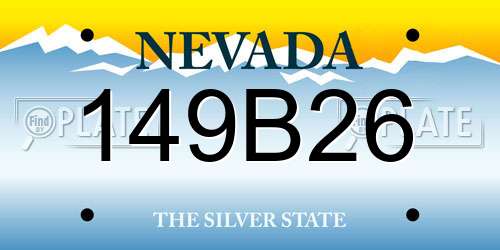 149B26 Nevada License Plate