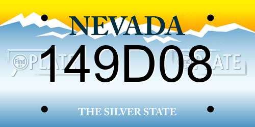 149D08 Nevada License Plate