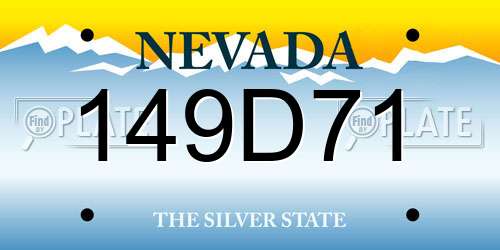149D71 Nevada License Plate