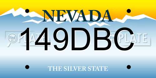 149DBC Nevada License Plate