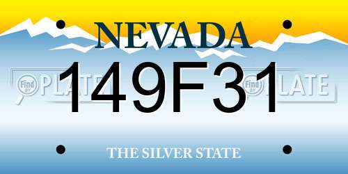149F31 Nevada License Plate
