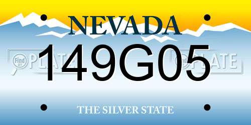 149G05 Nevada License Plate