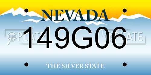 149G06 Nevada License Plate