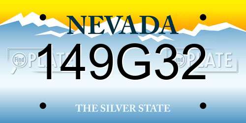 149G32 Nevada License Plate