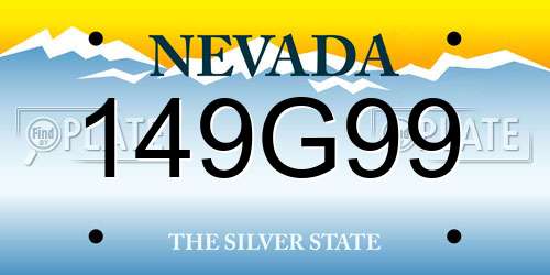 149G99 Nevada License Plate