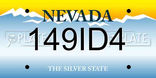 149ID4 Nevada License Plate