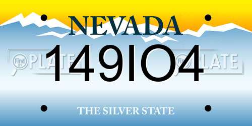 149IO4 Nevada License Plate
