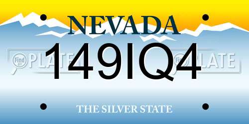 149IQ4 Nevada License Plate