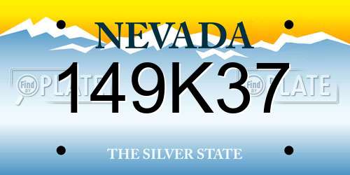 149K37 Nevada License Plate