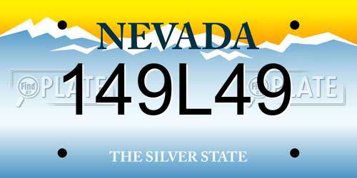 149L49 Nevada License Plate