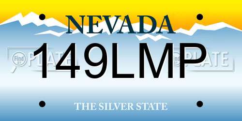 149LMP Nevada License Plate