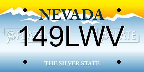 149LWV Nevada License Plate