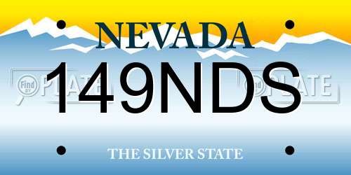149NDS Nevada License Plate