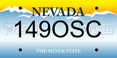 149OSC Nevada License Plate