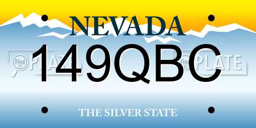 149QBC Nevada License Plate