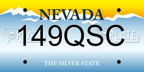 149QSC Nevada License Plate