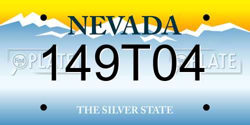 149T04 Nevada License Plate