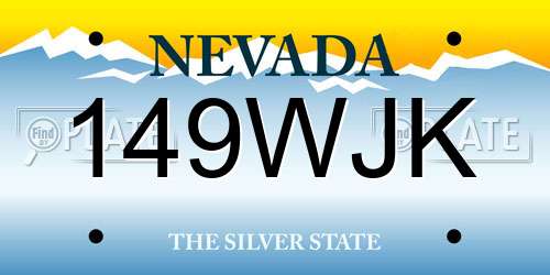 149WJK Nevada License Plate