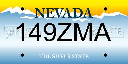 149ZMA Nevada License Plate